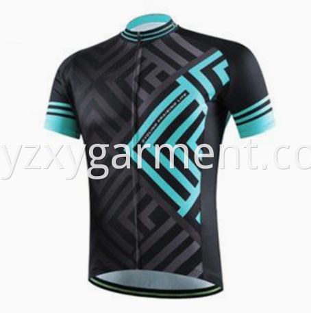 Blue and Black Pattern cycling jersey